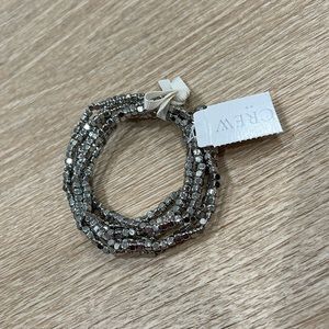 J. Crew Elastic Silver Bead 6-Piece Bracelet Set